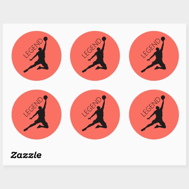Silhouette Basketball Player Sticker Set (Blatt)