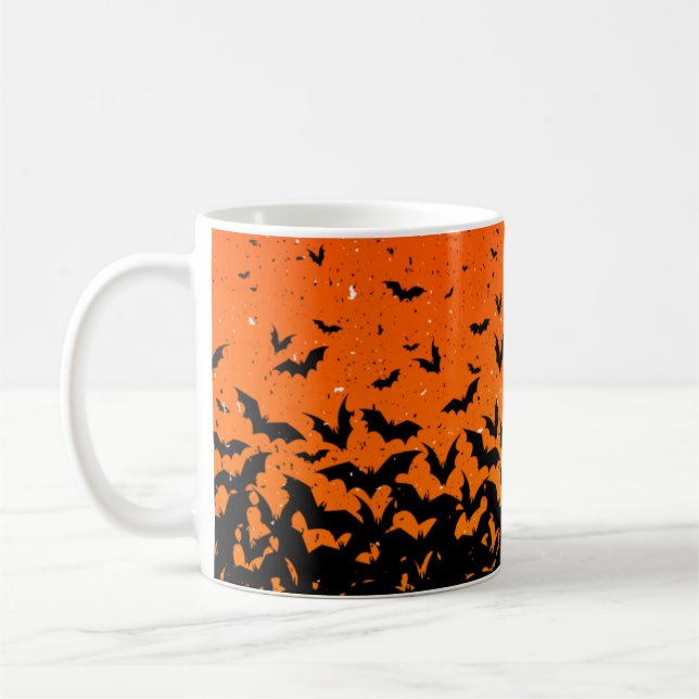 Silhouette Bats Vampire Dracula Halloween Muster Kaffeetasse (Links)
