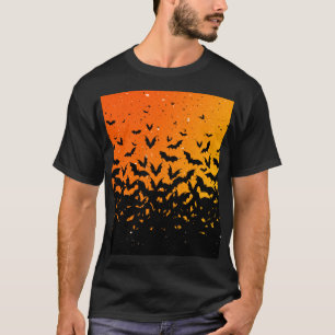 Silhouette Bats Vampire Dracula Halloween Muster T-Shirt
