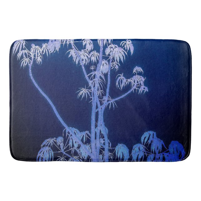Silhouette Bäume in Royal Blues Bath Mat Badematte (Vorderseite)