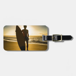 Silhouette bei Sonnenaufgang Gepäckanhänger