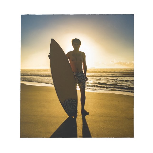 Silhouette bei Sonnenaufgang Notizblock (Vorderseite)