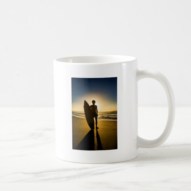 Silhouette bei Sonnenaufgang Tasse (Rechts)