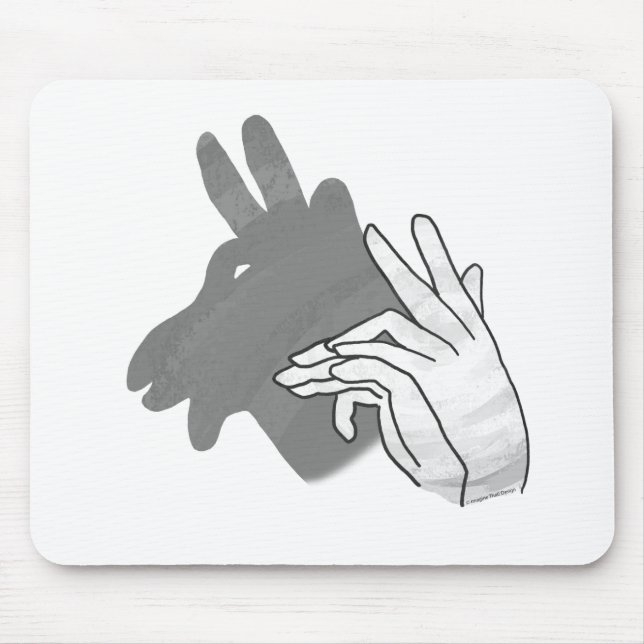 Silhouette Billy Goat Gray Mousepad (Vorne)