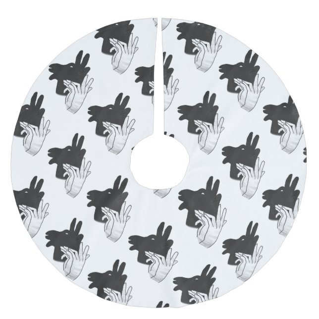 Silhouette Billy Goat Gray Polyester Weihnachtsbaumdecke (Vorderseite)