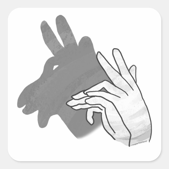 Silhouette Billy Goat Gray Quadratischer Aufkleber (Vorderseite)