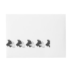 Silhouette Billy Goat Gray Rundum-Adressaufkleber