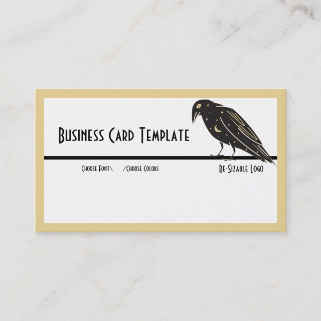 Silhouette Black Bird Rave Logo Business Card Visitenkarte (Vorderseite)