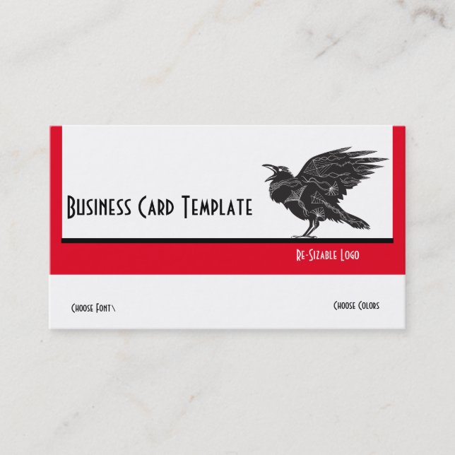 Silhouette Black Bird Rave Logo Business Card Visitenkarte (Vorderseite)