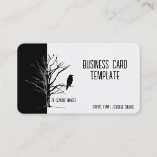 Silhouette Black Bird Raven Business Card Visitenkarte