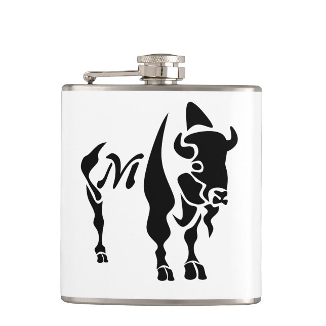 Silhouette Black Buffalo Flachmann (Vorderseite)