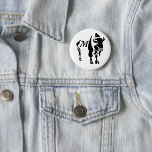 Silhouette Black Buffalo Monogram Button