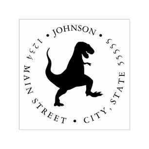 Silhouette Black Lizard Dinosaurier Rückgabe-Labe Permastempel