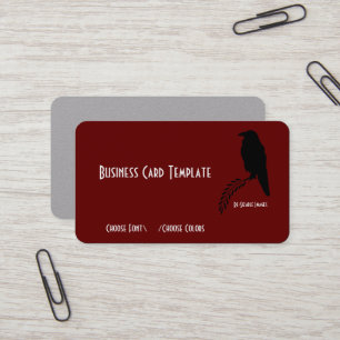 Silhouette Black Raven Bird Business Card Visitenkarte