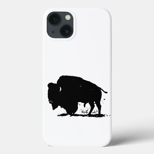 Silhouette Black & White Buffalo Case-Mate iPhone Hülle (Rückseite)