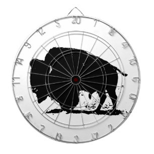 Silhouette Black & White Buffalo Dartscheibe