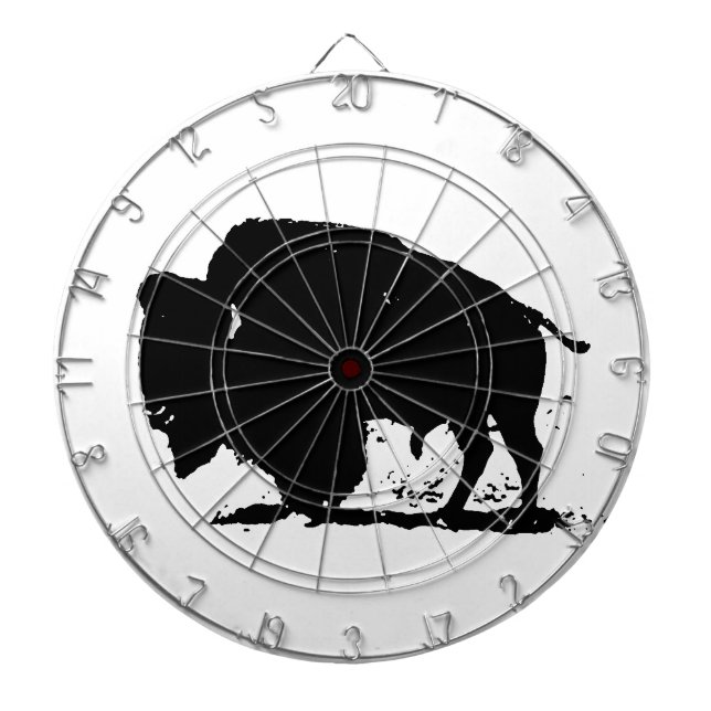 Silhouette Black & White Buffalo Dartscheibe (vorne)