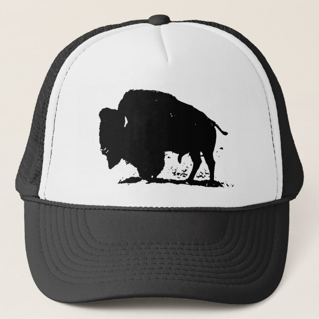 Silhouette Black & White Buffalo Truckerkappe (Vorderseite)