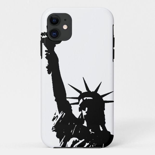 Silhouette "Black & White Lady Liberty" Case-Mate iPhone Hülle (Rückseite)