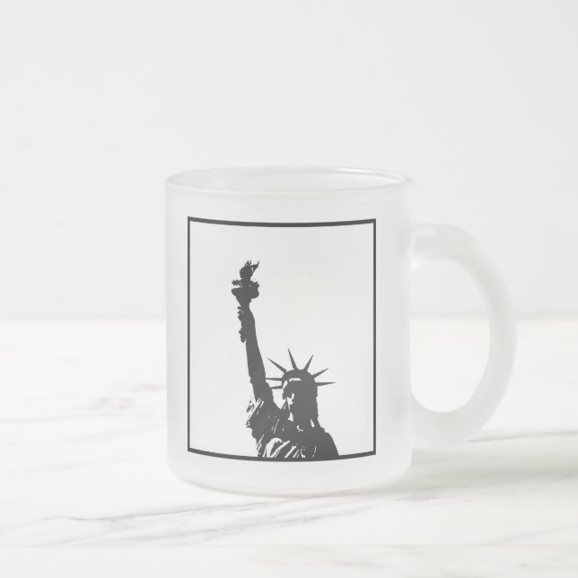 Silhouette "Black & White Lady Liberty" Mattglastasse (Rechts)