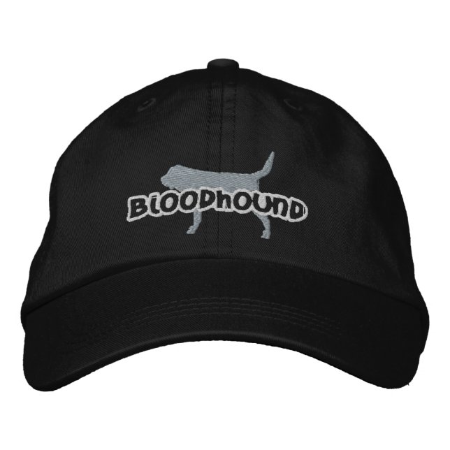 Silhouette Bloodhound bestickter Hut (Vorderseite)