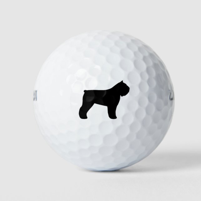 Silhouette Bouvier des Flandres Golfball (Vorderseite)