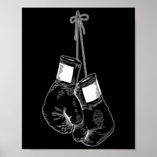 Silhouette Boxhandschuhe Boxen Kickboxen Sport Poster