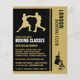 Silhouette Boxing Match, Boxing Class Advert Flyer