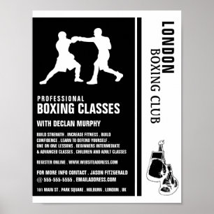Silhouette Boxing Match, Boxing-Klassenwerbung Poster