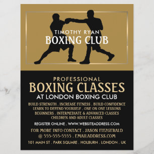 Silhouette-Boxkampf, Boxunterricht Werbung Flyer