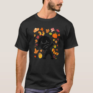 Silhouette Boy Autumn Maple Pumpkin Fall Saison Le T-Shirt