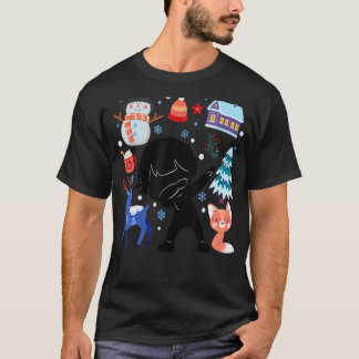 Silhouette Boy Snow Deer Winter Temperament Klima T-Shirt