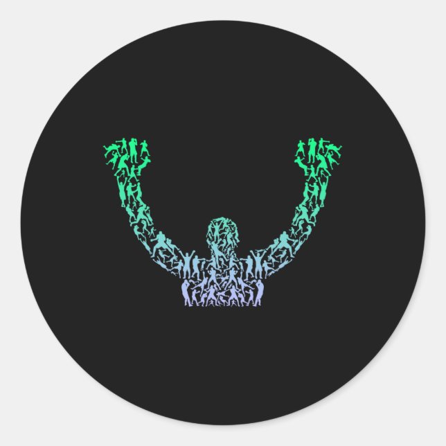 Silhouette Boys Boxer Shirt Boxer Shirt Mens Boxer Runder Aufkleber (Vorderseite)