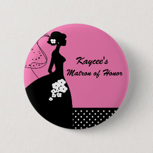 Silhouette-Braut-Matrone des Ehrenknopfes Button