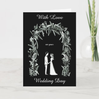 Silhouette Braut und Groom Hochzeit Karte