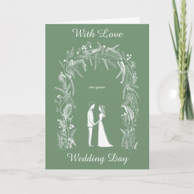 Silhouette Braut und Groom Personalisiert Hochzeit Karte (Vorderseite)