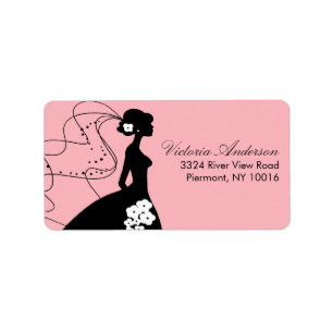 Silhouette Bride Rücksendeadressen-Aufkleber. Adressaufkleber