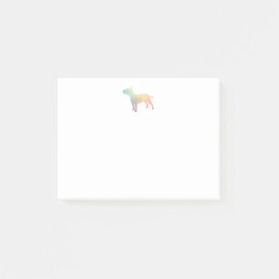 Silhouette Bull Terrier Geometric Muster Pastell Post-it Klebezettel