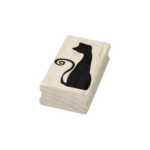 Silhouette Cat Art Briefmarke Gummistempel