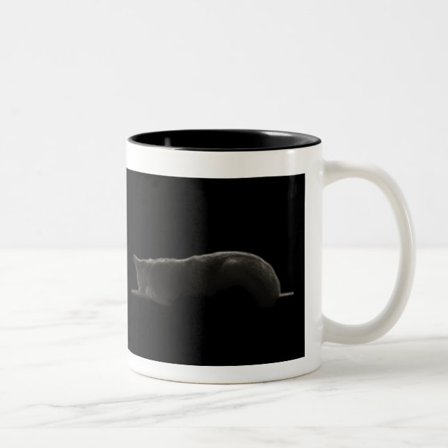 Silhouette Cat Zweifarbige Tasse (Rechts)