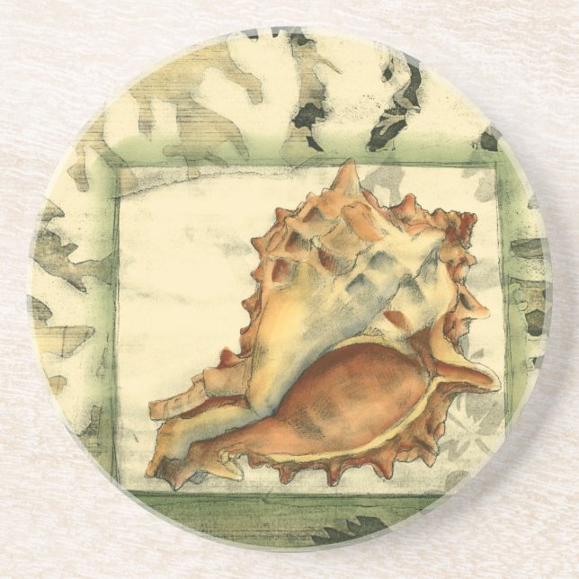 Silhouette Conch Muschel Untersetzer (Vorne)