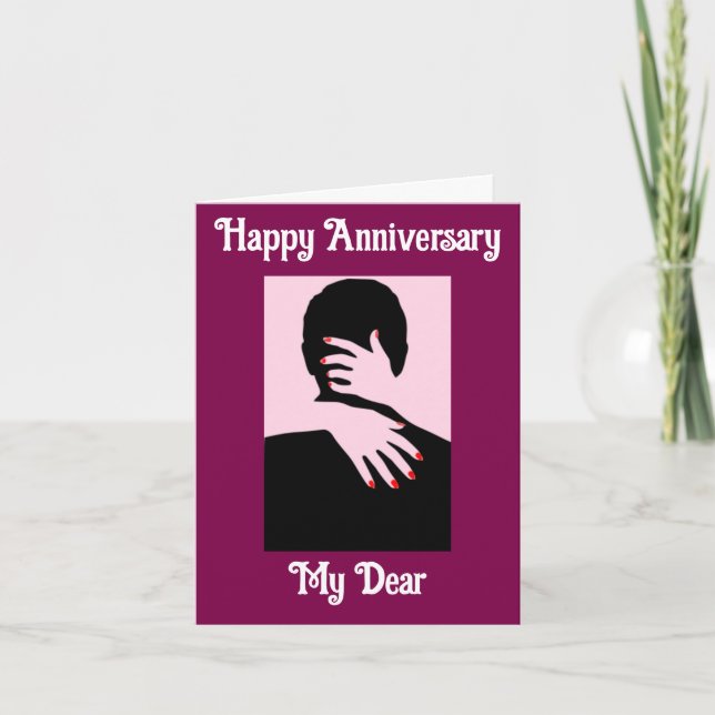 Silhouette Couple Embbying Anniversary Card Karte (Vorderseite)
