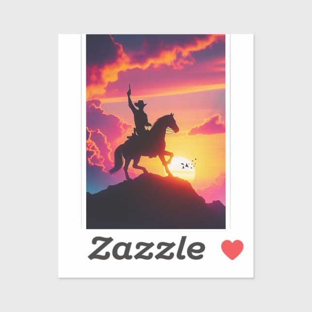 Silhouette Cowboy Aufkleber (Blatt)
