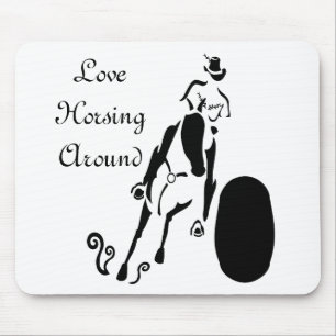 Silhouette Cowgirl Barrel Racing Mousepad