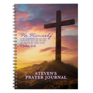 Silhouette Cross Bible Verse Personalisiert Notizblock