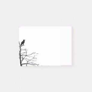Silhouette Crow Black Bird Nature Art Post-it Klebezettel