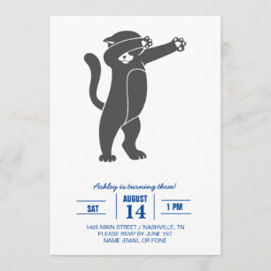 Silhouette Dabbing Katze - Wählen Sie Hintergrundf Einladung