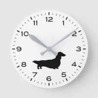 Silhouette-Dackel-Hund mit langhaariger Dackel