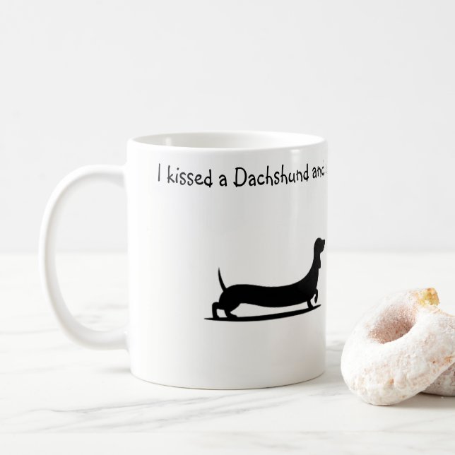 Silhouette-Dackel-Kaffeetasse  Kaffeetasse (Mit Donut)
