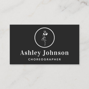 Silhouette Dancer Female Elegante Choreograf Visitenkarte
